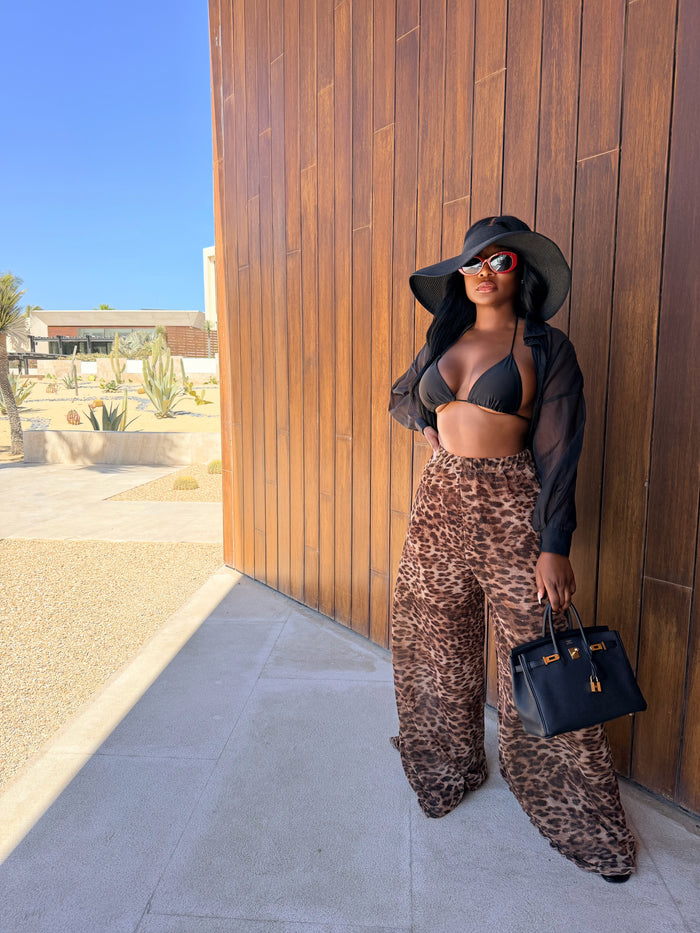 Gold shimmer cheeta pant