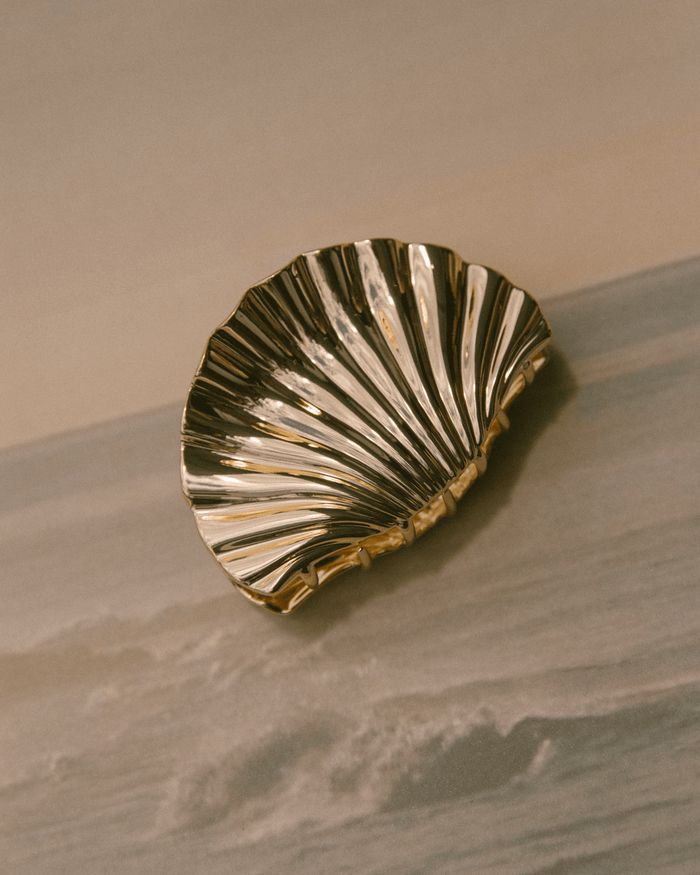 Golden Tide Shell Hair Claw