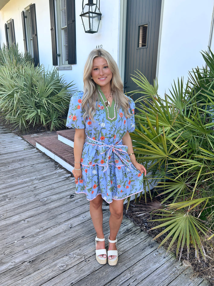 GRACIE FLORAL TIE DRESS