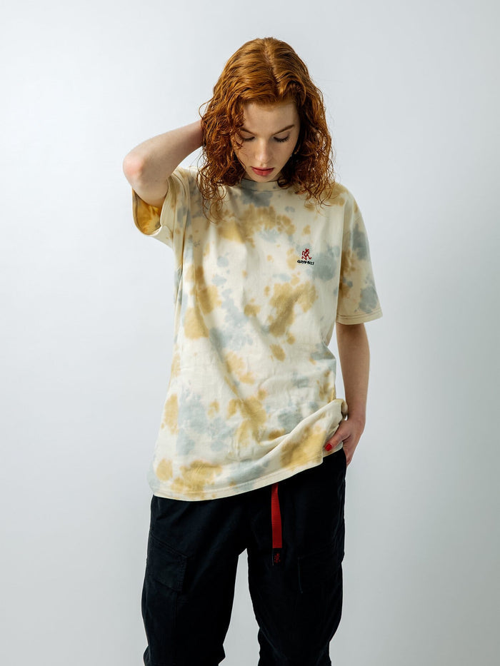 Gramicci X Alpha Cotton Camo Tie Dye Tee by Alpha Industries, cotton material, camo tie dye design.