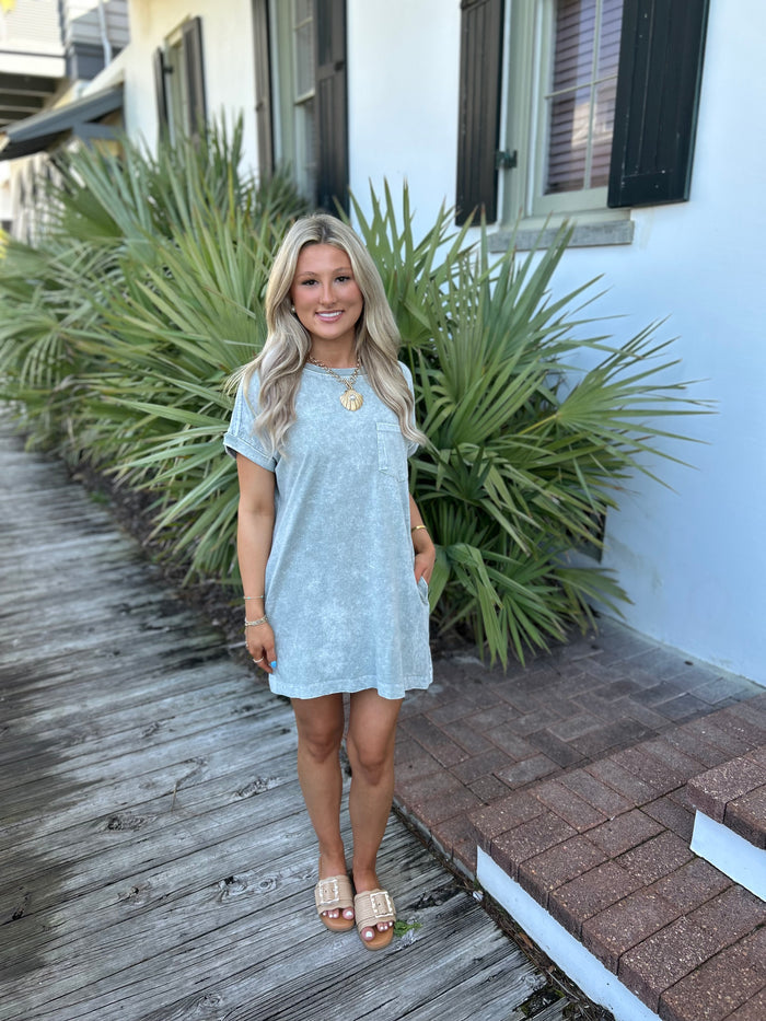GREY HALO TSHIRT DRESS