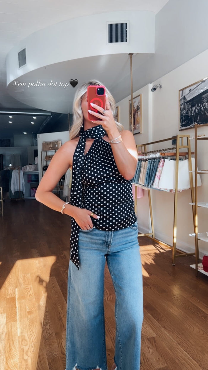 HALTER NECK POLKA DOT TOP