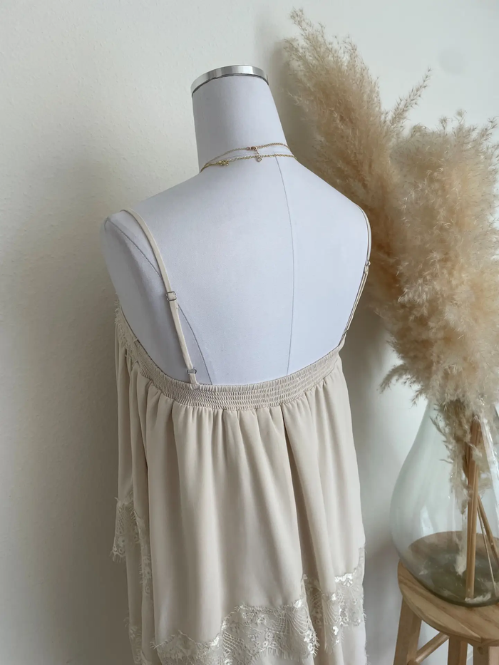 Handkerchief Hem Lace Dress