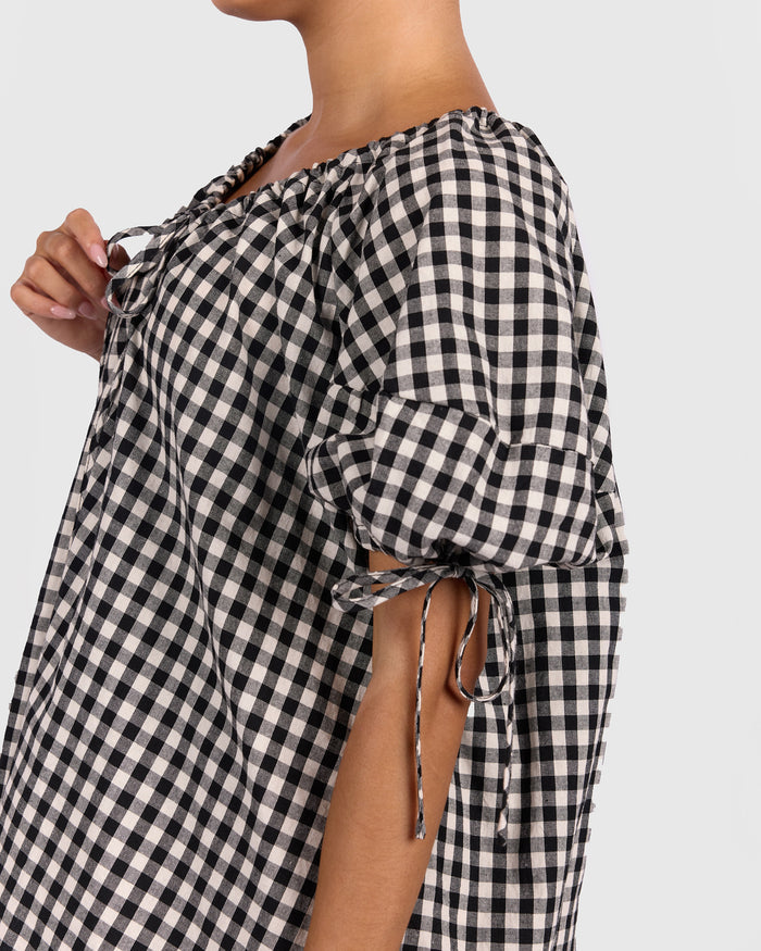 Harvey Top | Black Gingham