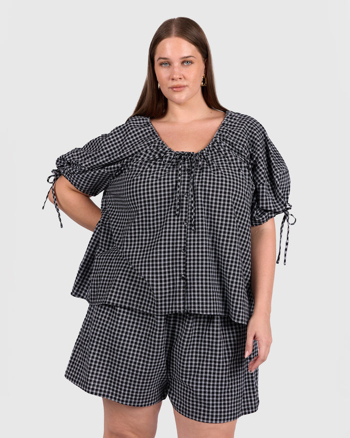 Harvey Top | Midnight Gingham