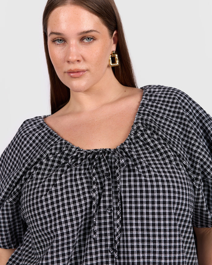 Harvey Top | Midnight Gingham