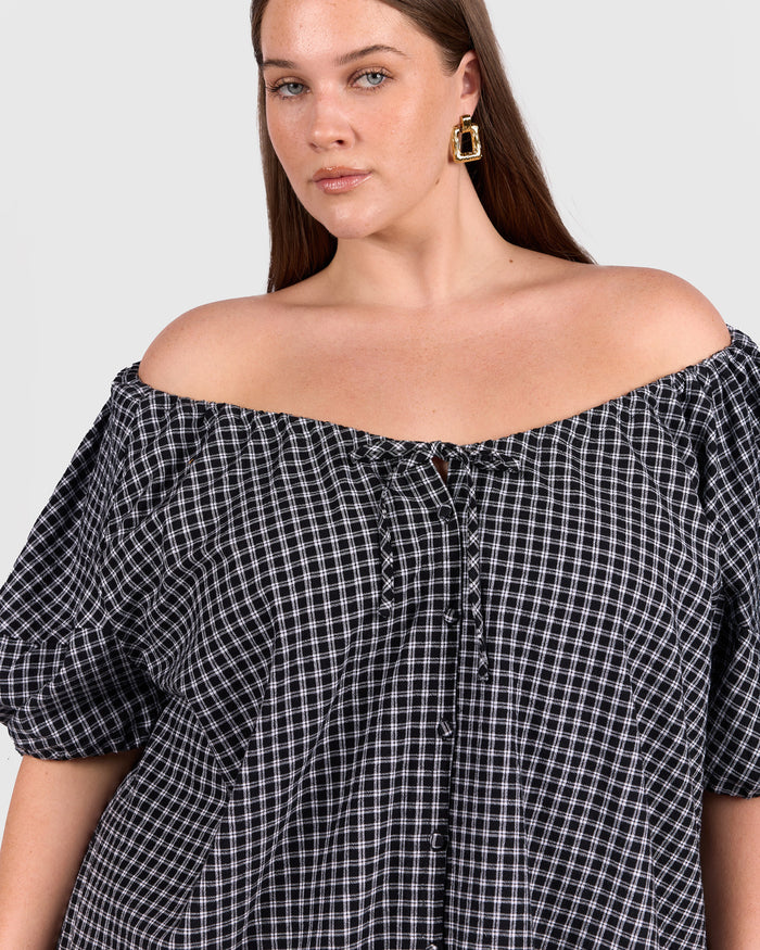Harvey Top | Midnight Gingham