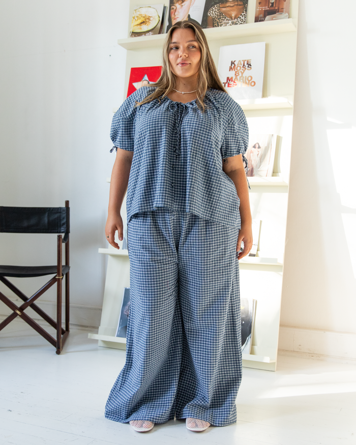 Harvey Top | Navy Gingham