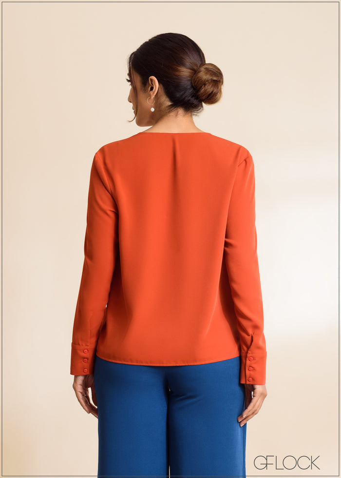 High Waist Pintuck Detail Pant - 030423
