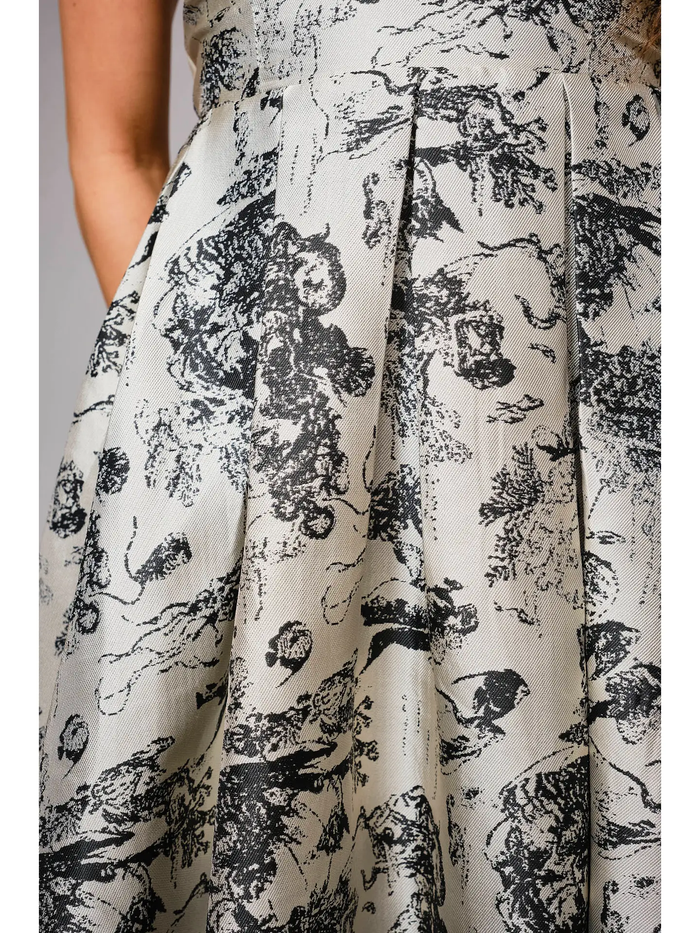 High Waisted Tie Back Bubble Dress - Greige Goods