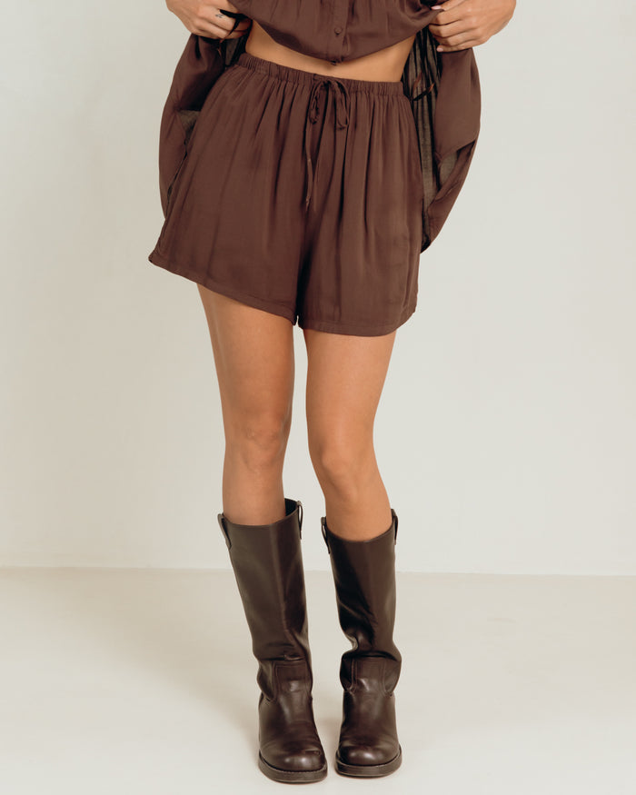 Honey Shorts in Chocolate - Lightweight and Breathable Shorts - The Lullaby Club