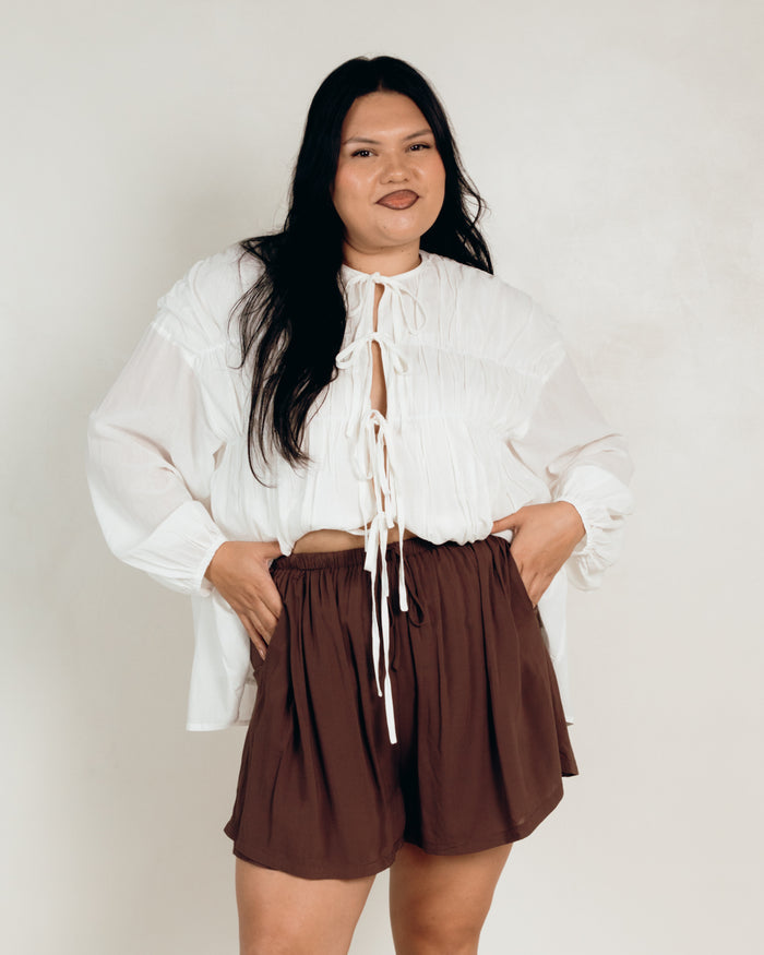 Honey Shorts in Chocolate - Functional Pockets - The Lullaby Club