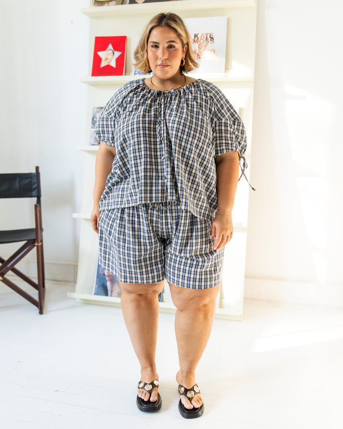 Honey Shorts | Denim Gingham
