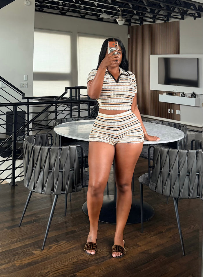 Honey Stripe Short set