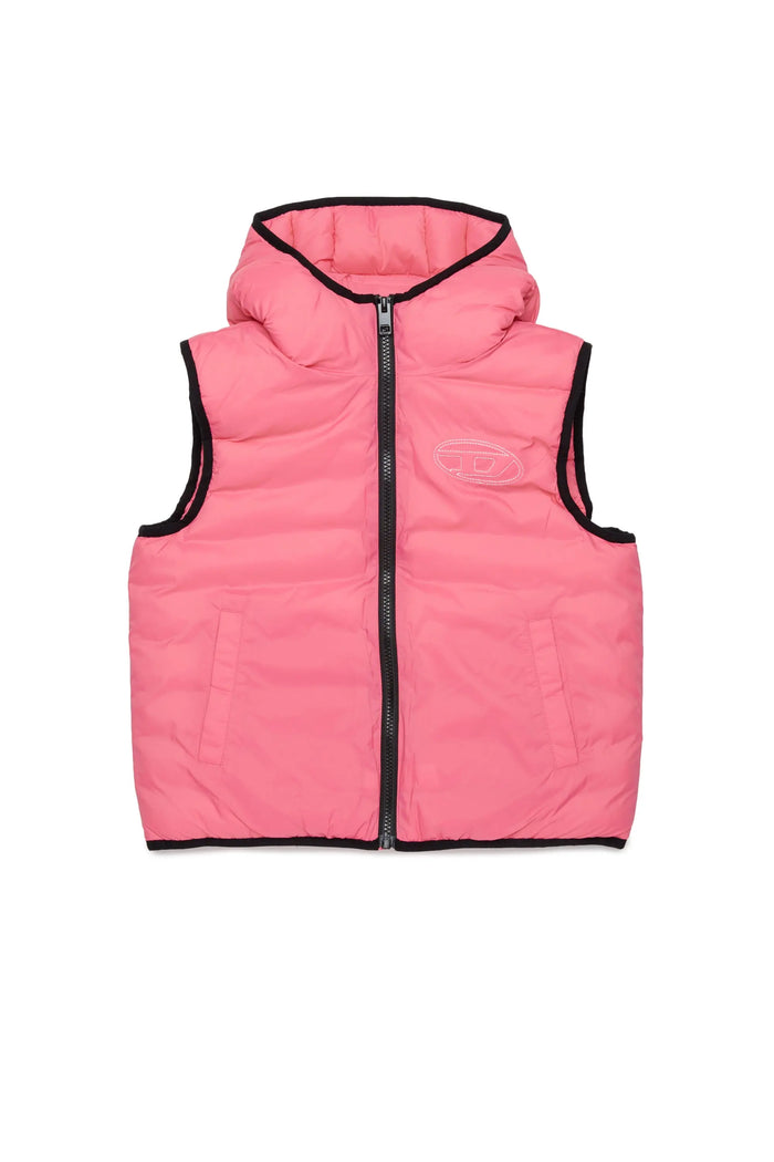 Hooded vest in padded nylon