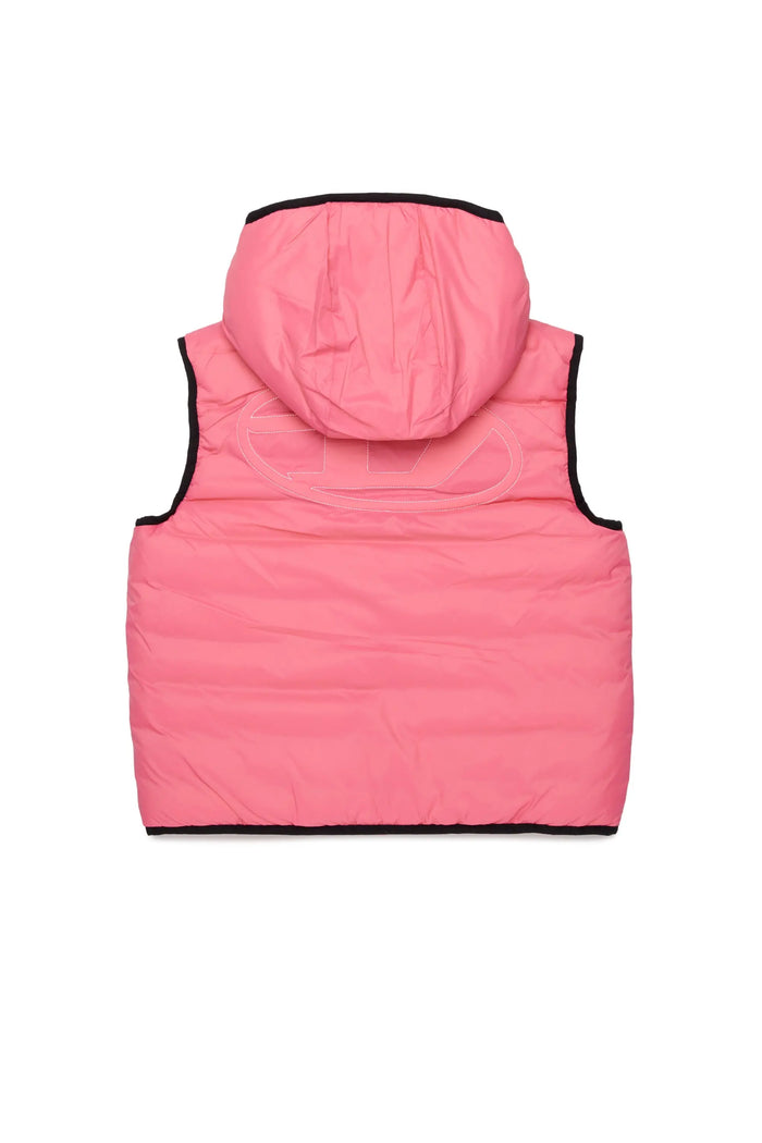 Hooded vest in padded nylon