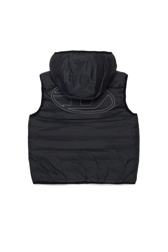 Hooded vest in padded nylon