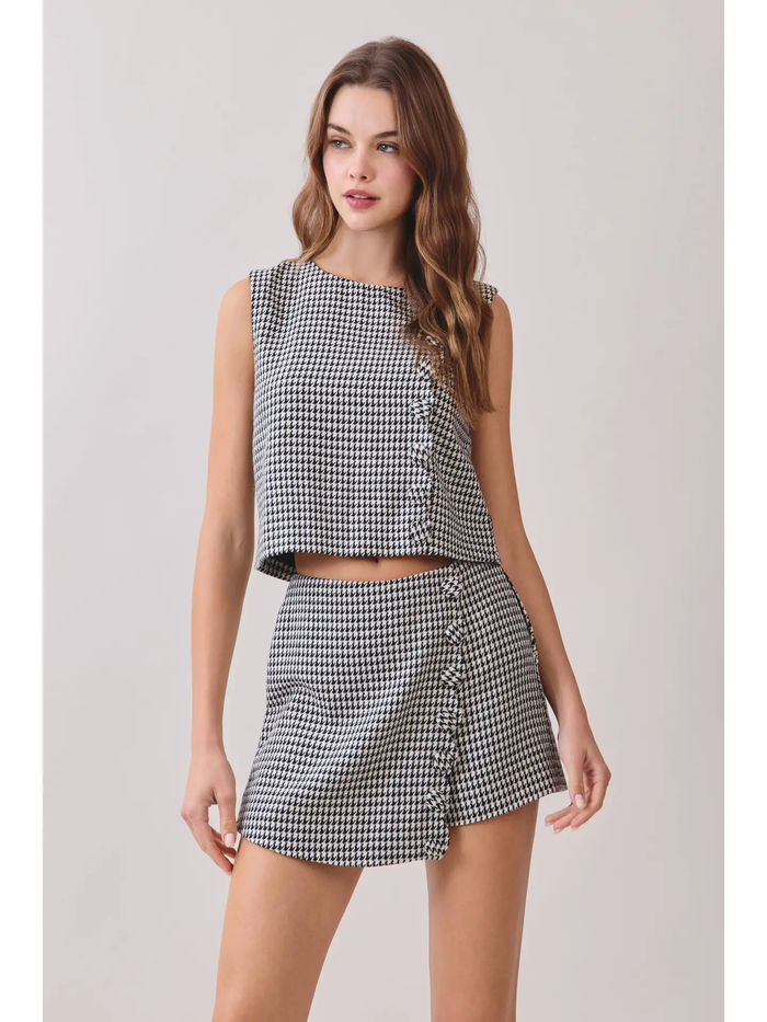 Houndstooth Top and Skirt Set