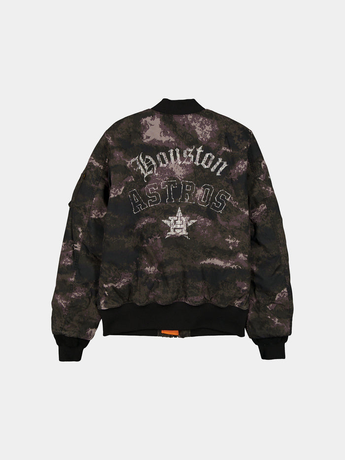 HOUSTON ASTROS X ALPHA X NEW ERA MA-1 BOMBER JACKET (BLACK CAMO) OUTERWEAR Alpha Industries