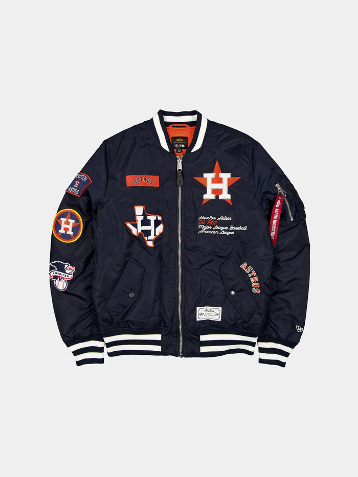 HOUSTON ASTROS X ALPHA X NEW ERA MA-1 BOMBER JACKET OUTERWEAR Alpha Industries NAVY/WHITE S