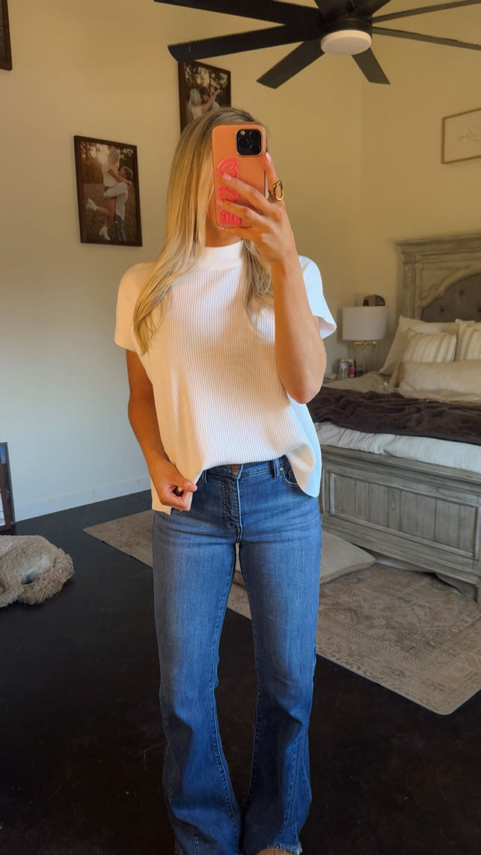 IVORY MOCKNECK TOP