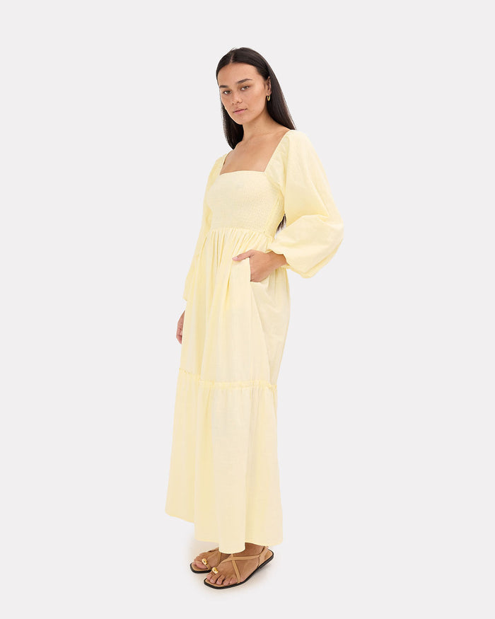 Izzy Maxi Dress in Lemon | Maternity Dress | The Lullaby Club
