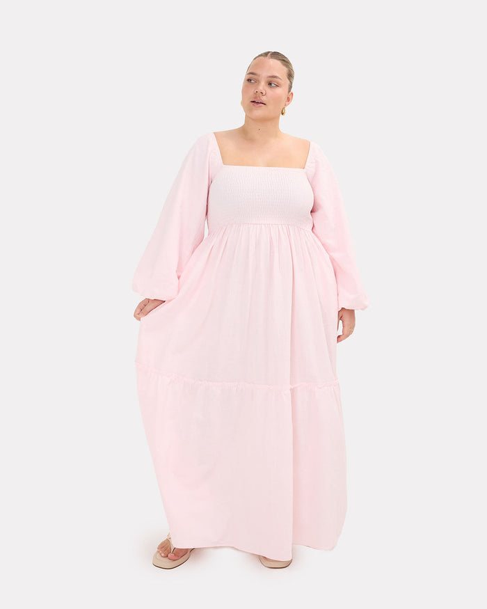 Izzy Maxi in Pink | Pregnancy and Postpartum Friendly Dress | The Lullaby Club