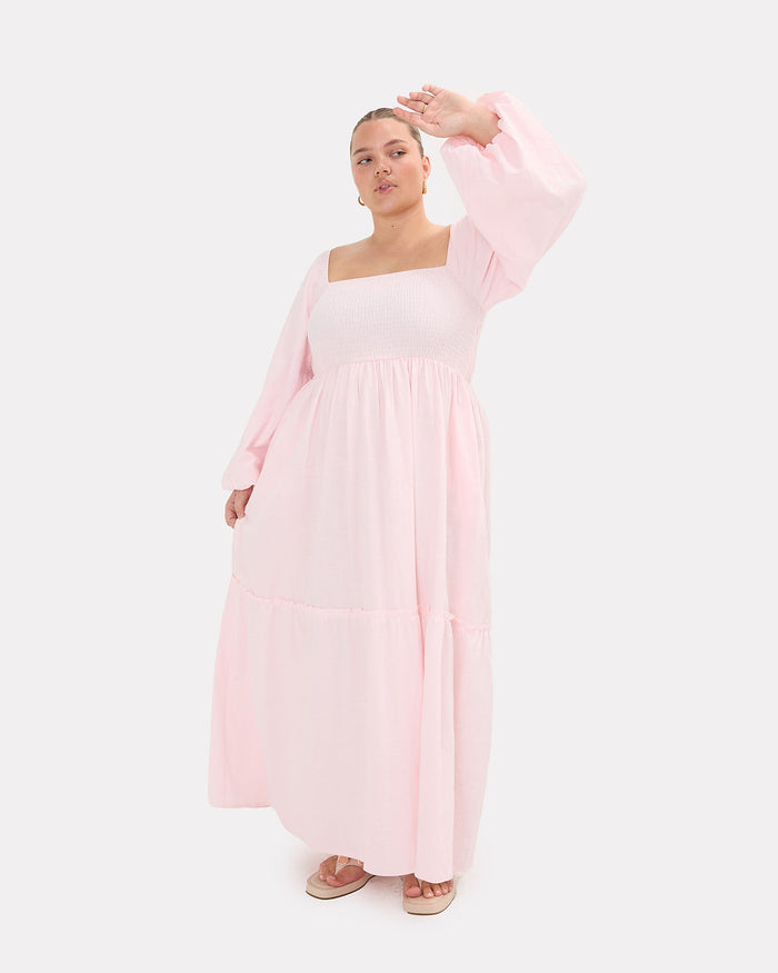 Izzy Maxi Dress in Pink | Maternity Friendly Dress | The Lullaby Club