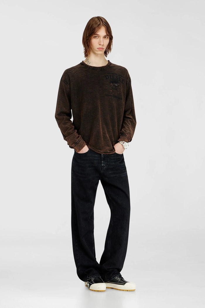 Jersey long sleeve top with chest pocket