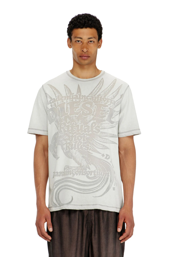 Jersey T-shirt with embossed graphic