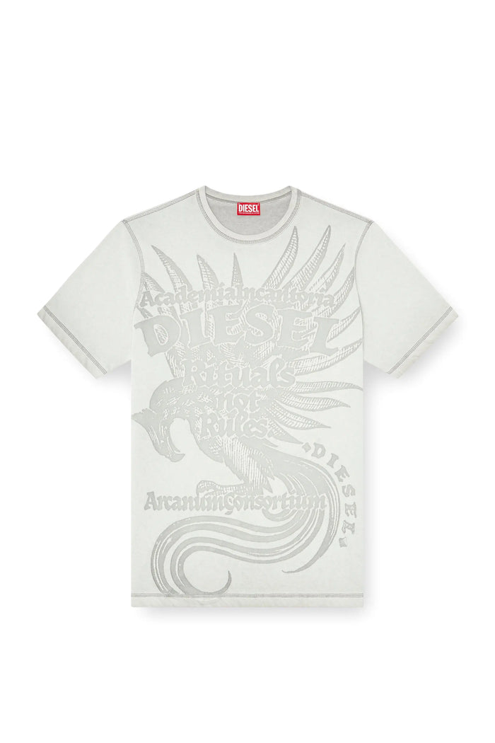 Jersey T-shirt with embossed graphic