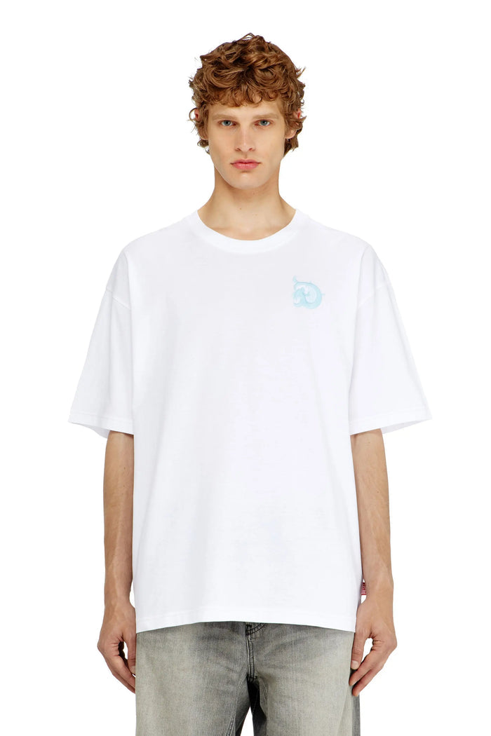 Jersey T-shirt with flocked print