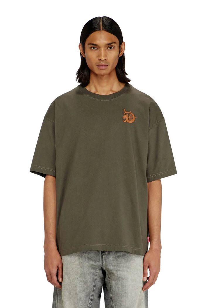 Jersey T-shirt with flocked print
