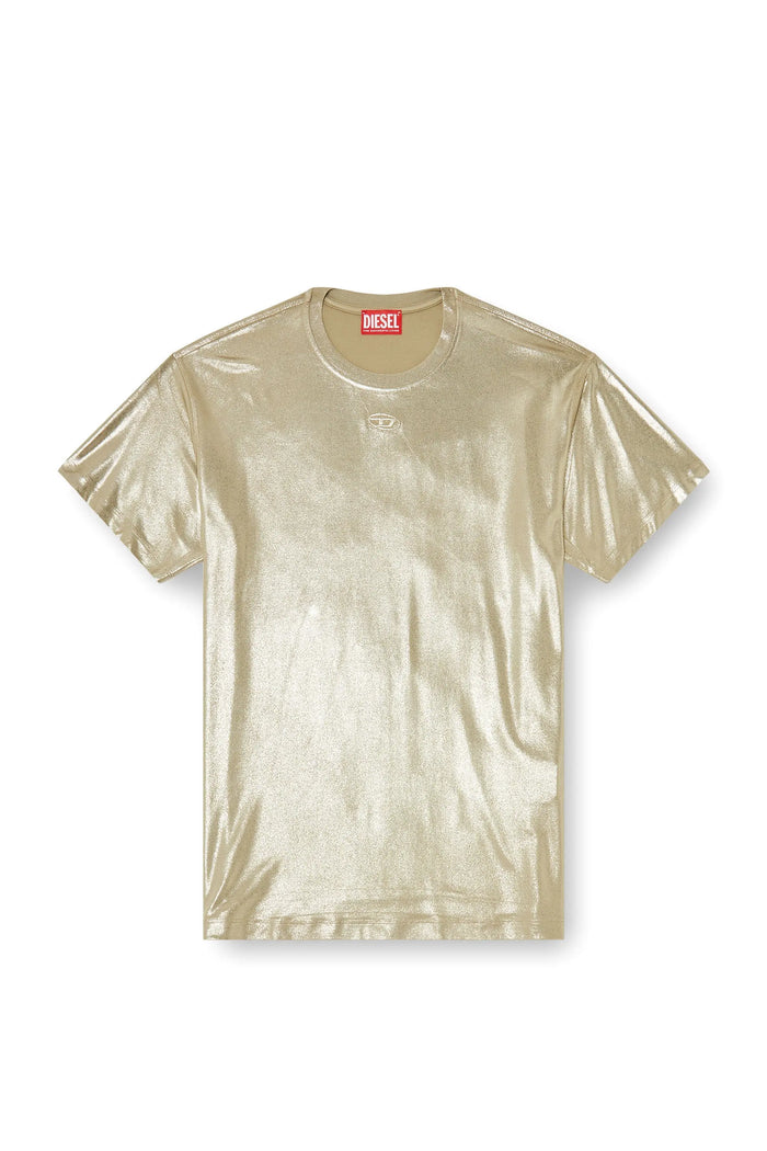 Jersey T-shirt with metallic finish