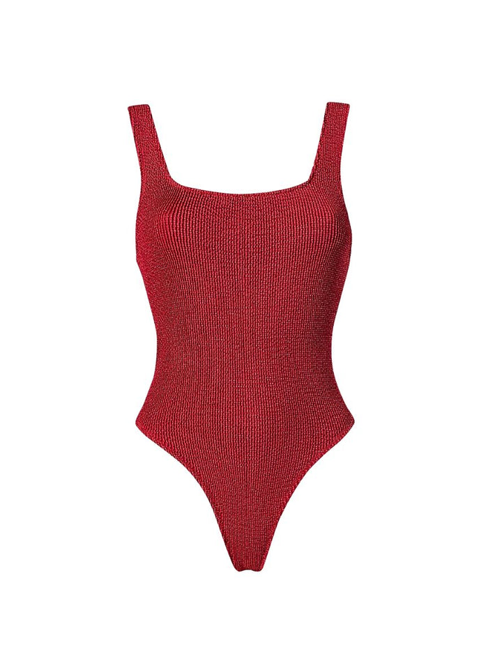 One-Piece Stefania Frangista Josie Over The Shoulder One Piece Seersucker Metallic Red Apoella