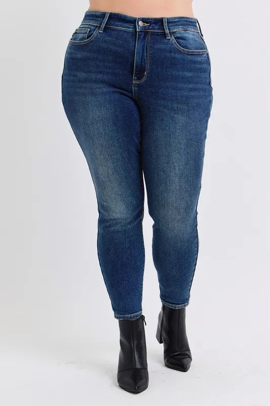 Judy Blue Full Size Run Mid-Rise Skinny Jeans with Thermal Lining