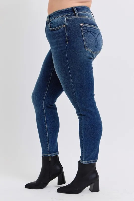 Judy Blue Full Size Run Mid-Rise Skinny Jeans with Thermal Lining