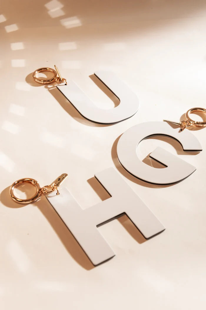 Kate White Initial Bag Charm - Greige Goods