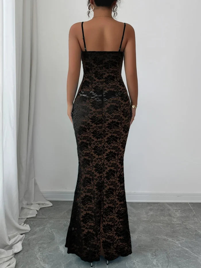 Lace Square Neck Maxi Cami Dress