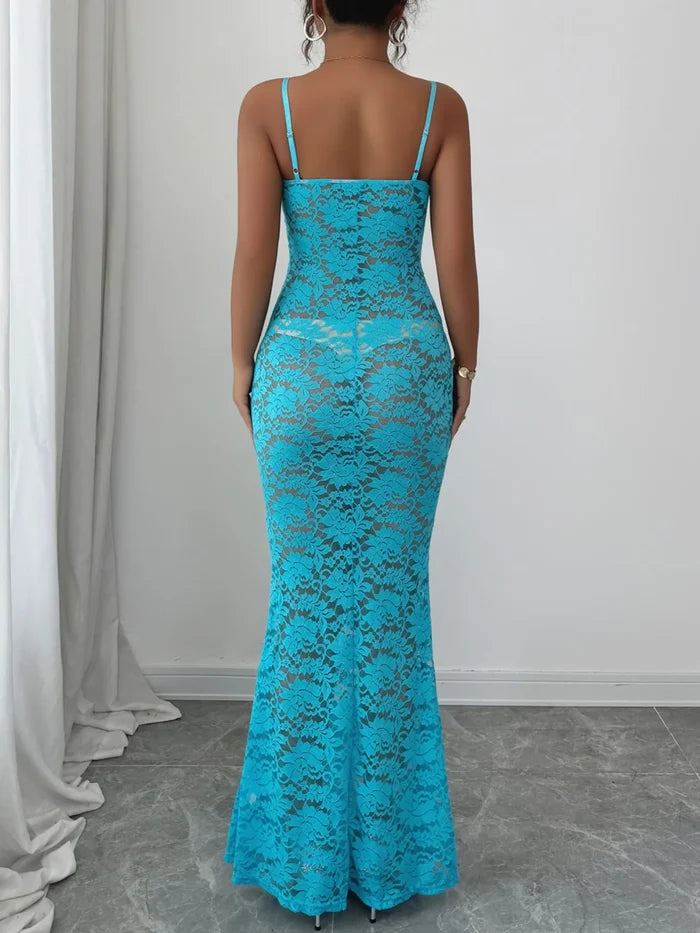 Lace Square Neck Maxi Cami Dress