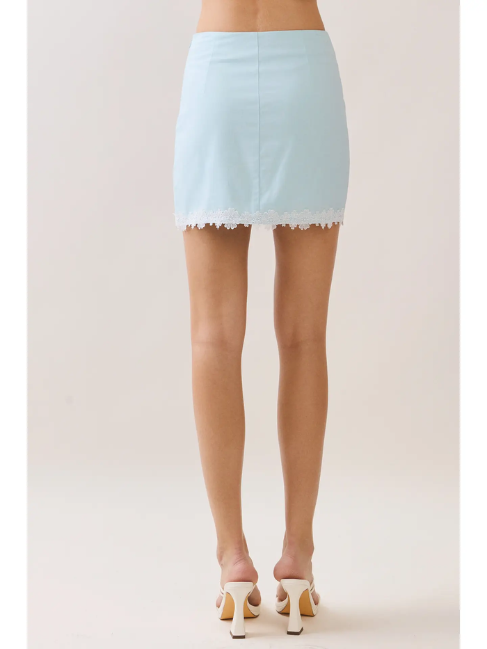 Lace Trim Detail Mini Skirt & Top Set