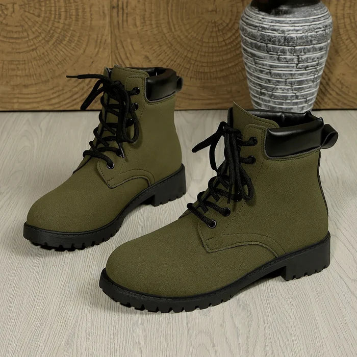 Lace Up Block Heel Boots