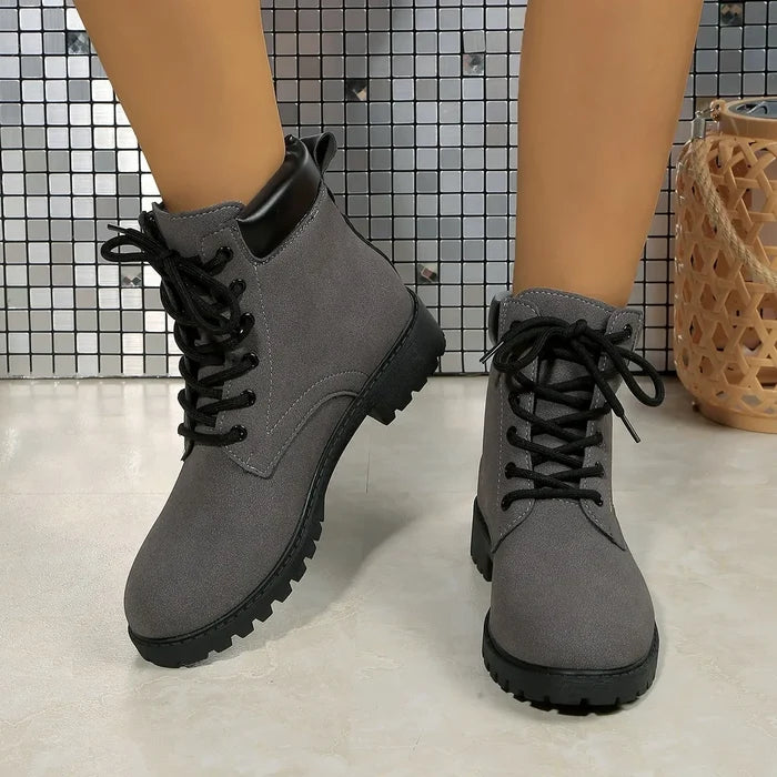 Lace Up Block Heel Boots