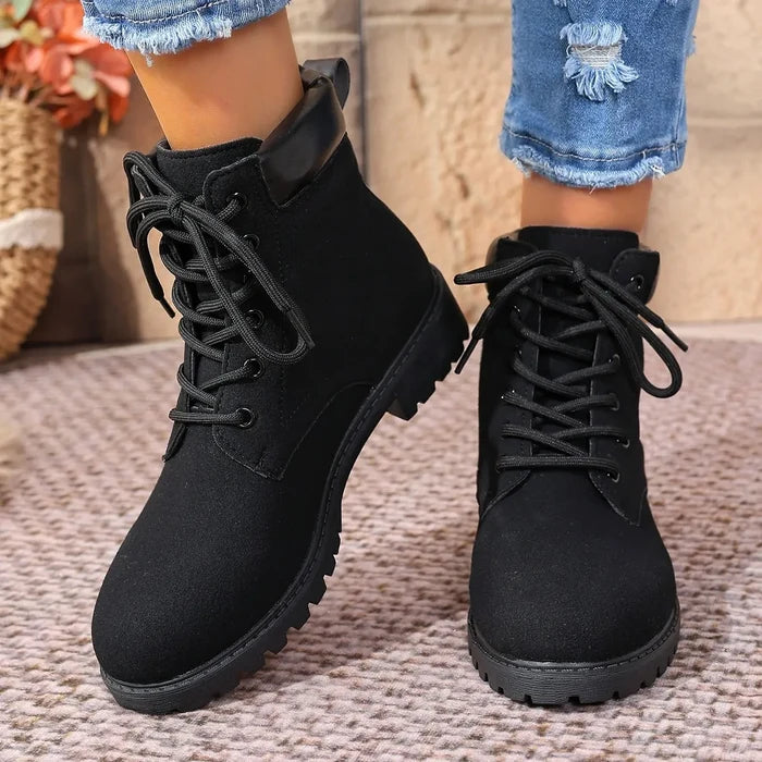 Lace Up Block Heel Boots