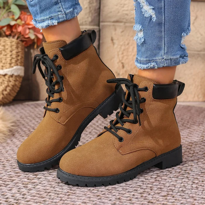 Lace Up Block Heel Boots