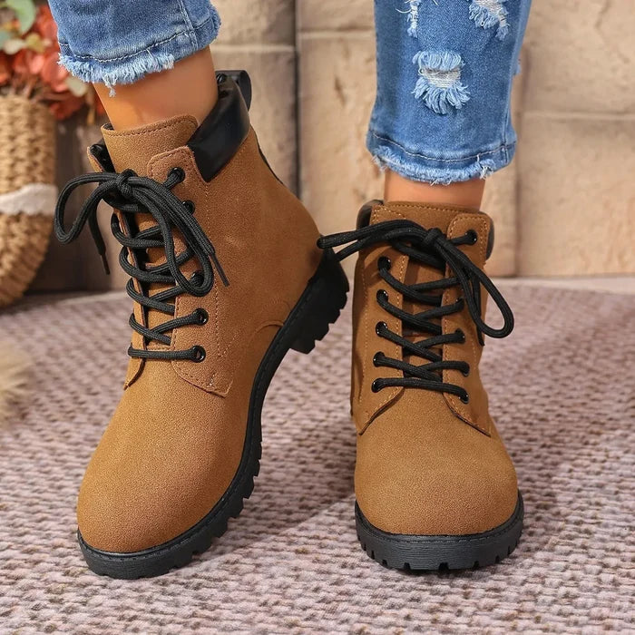 Lace Up Block Heel Boots