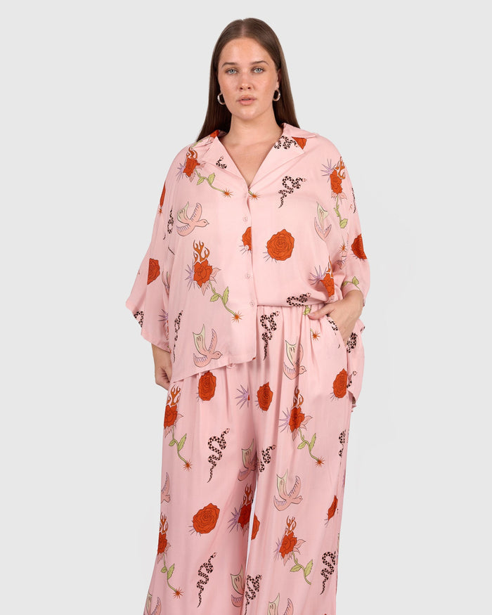 Lacey Shirt in Desert Rose - Maternity & Postpartum Friendly - The Lullaby Club