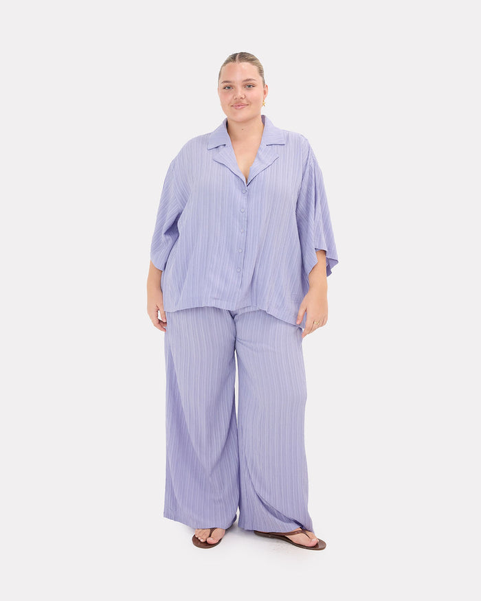 Lacey Shirt in Purple Crepe - Size Inclusive AU6-26 - The Lullaby Club