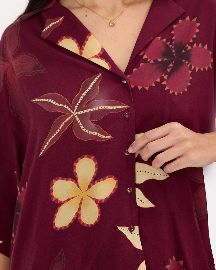 Lacey Shirt in Velvet Bloom | Breastfeeding Access | The Lullaby Club