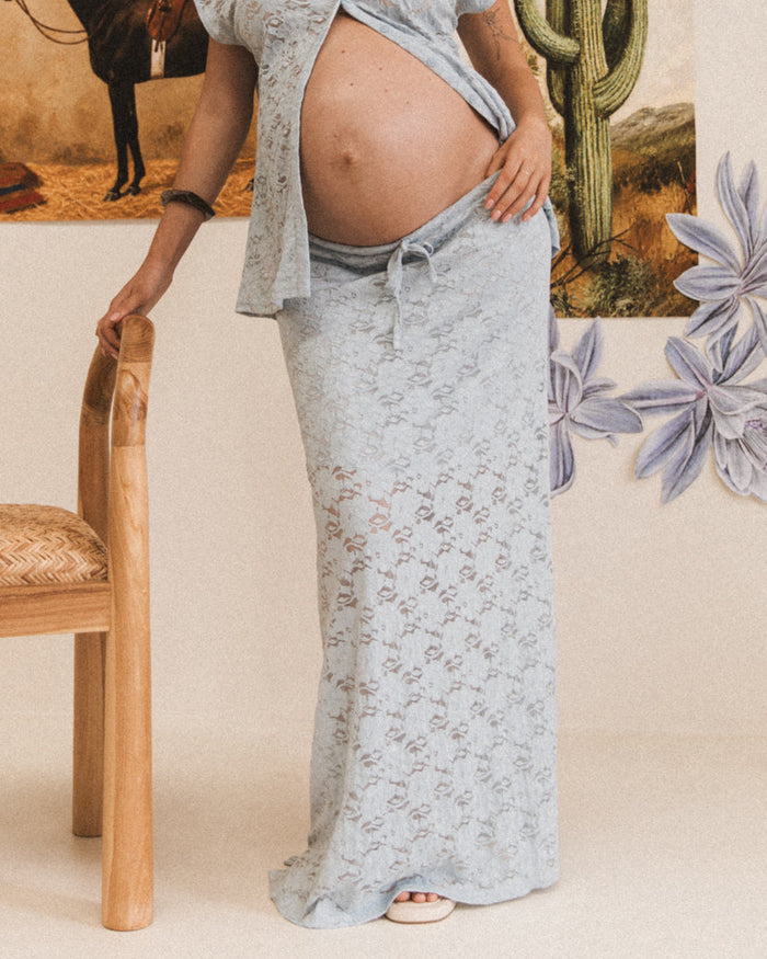Lacey Skirt in Blue Lace - Size Inclusive Lace Skirt - The Lullaby Club